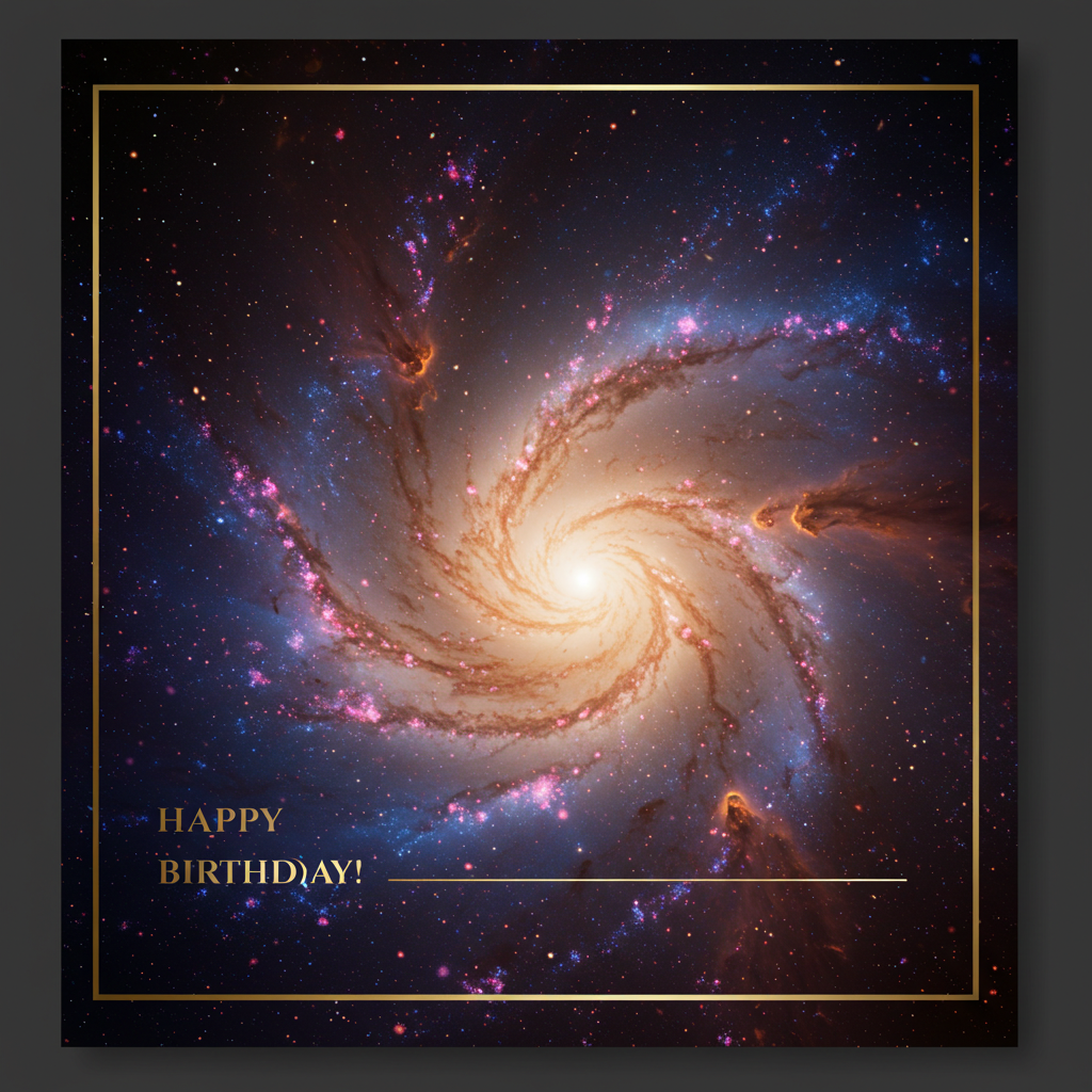 gift card with galaxy spiral
